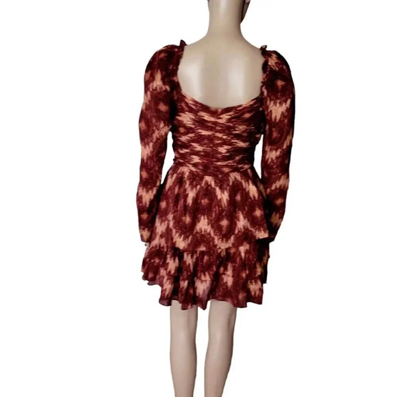 House of Harlow 1960 boho ruffle tiered long sleeve dress size medium - Picture 4 of 10